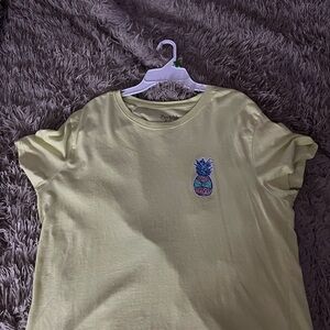 Kids Pineapple Print T-Shirt - Light Green